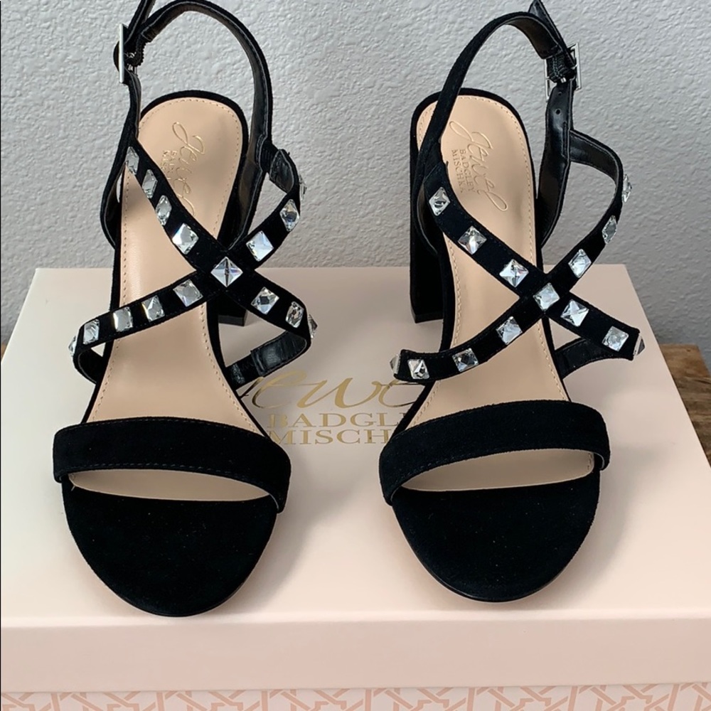 Badgley Mishchka Black Suede Heels